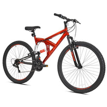 Load image into Gallery viewer, Kent 29&quot; Flexor Mens Dual Suspension Mountain Bike, Blue and Red
