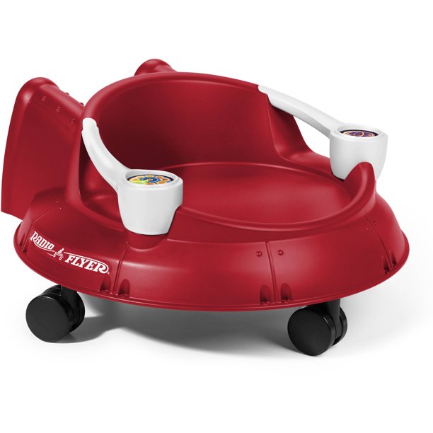 Radio Flyer, Spin N Saucer, Caster Ride-on for Kids, Red