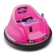 Load image into Gallery viewer, Flybar 6 Volt Battery Powered Bumper Car Pink with LED Lights Battery and Charger Included
