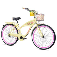 Load image into Gallery viewer, Kent 26&quot; Margaritaville Womens 3-Speed Cruiser Bike, Yellow
